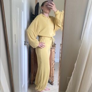 Ribbed Hoodie and Pants Set NEW